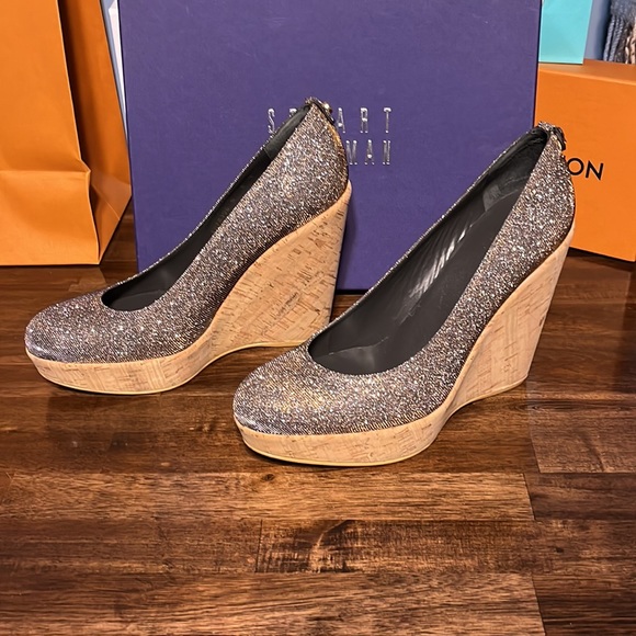 Stuart Weitzman Shoes - Stuart Weitzman Corkswoon Pyrite Nocturn Wedges